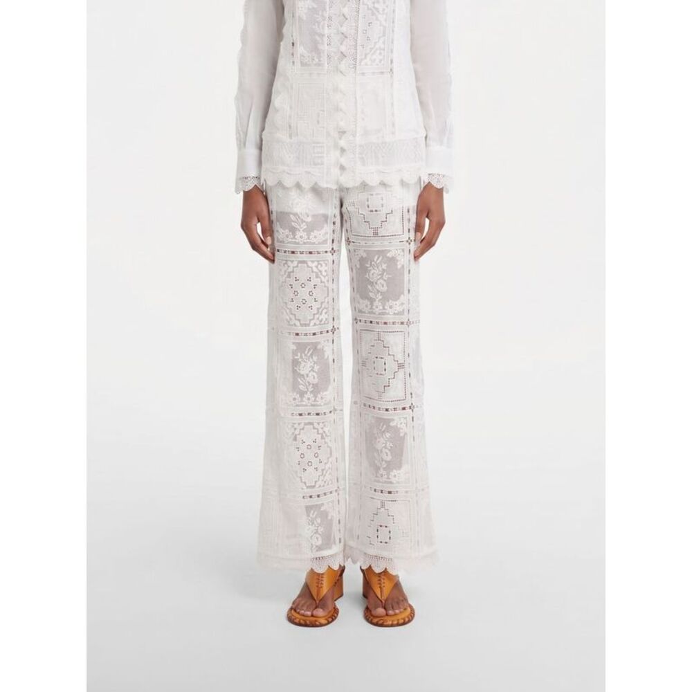 Zimmermann Women Aster High-Waisted Flared Trousers Zimmermann In Lace